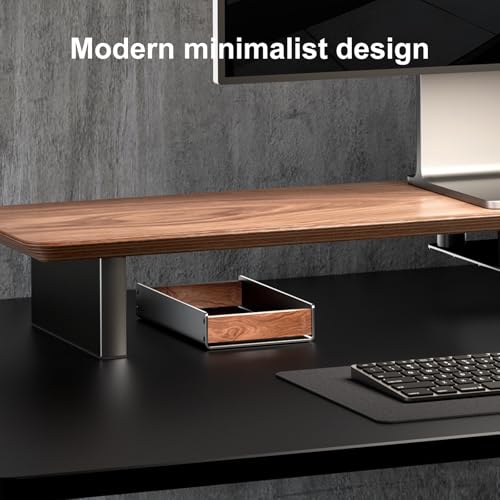 UPERGO Desk Tray Organizer Drawer for Home Office, Walnut Desk Organizer Tray for Keys, Pen, Watch - style: desk drawer