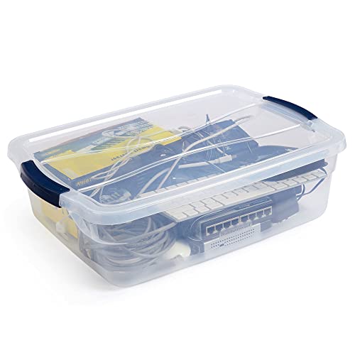 Rubbermaid Cleverstore 17 Qt Clear Storage Bins with Lids, 6-Pack, Stackable, BPA-Free, Made in USA - size: 17 Qt – 6 Pack