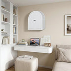 DreamDashio Arched Bathroom Cabinet Wall Mounted with Doors, Adjustable Shelves, Medicine Cabinet Over The Toilet, Wall Cabinet, Storage Cabinet for Bathroom, Laundry Room, Kitchen, White - size: 27.6"H x 23.6"W x 5.9"D
