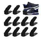 Adjustable Shoe Stacker, Stackable Shoe Slots Space Saver, Pack Adjustable Shoe Stacker Space Saver, Holder for Closet Organization, Black Shoe Slots Space
