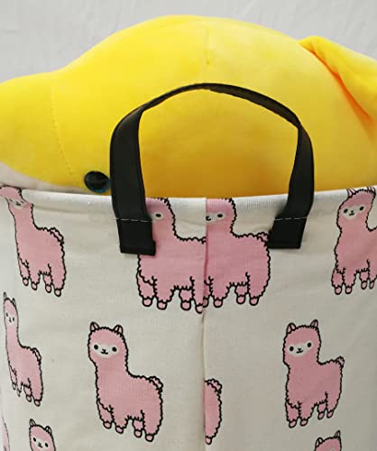 Baby Storage Basket Kids Hamper Nursery Bins Organizer Gift Toy Box Laundry Basket for Women Large Canvas Collapsible Chest for Home/Dorm/Office/Closet/Shelf/Room Decor - color: ALPACA