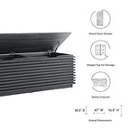 Modway Render 47" Wood Grain Storage Bench in Charcoal - color: Charcoal