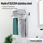 KOKOSIRI Bathroom Towel Rack Towel Holder 20 Inch Towel Shelf with Double Towel Bars Wall Mounted SUS 304 Stainless Steel, Polished Chrome, B6005CH-L20 - color: Polished Chrome, size: 20 Inch