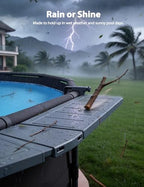 POOLHACKER Poolside Bar Extended, [Original] Swim Up Bar Exclusively for Above-Ground Round Pools. Patio Poolside Table Smart Fold Easy Maintenance, Weather Resistant Stable Tabletop - color: Grey