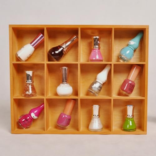 Vintage 12 Compartments Wooden Organizer Box 13.4x10.6x2 Inch Solid Wood Storage Tray Desktop Display for Jewelry Makeup Office Supplies Antique Home Decor Craft Organization (Vintage Color) - color: Vintage Color, size: 12 Compartments