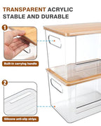 Trash Bag Holder, Acrylic Garbage Bag Dispenser with Bamboo Top, Extra Large Trash Bags Dispenser Under Sink for Kitchen, Pantry, Laundry Room, Cabinet Organizer and Storage (1 PACK) - size: XL-1 Pack