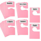 20 Pack White Clothing Rack Size Dividers Plus 45 Labels (1 Inch) and 18 Large Blank Labels, Large Rectangular Clothing Closet Dividers (Pink) - color: Pink, size: 20 PACK