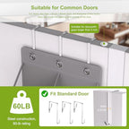 VERONLY Door Shoe Organizer, Over The Door Hanging Shoe Rack with Large Pockets, Space Saving Shoe Storage for Closet, Entryway, Bedroom, Shoe Holder for Men Women Kids (Grey) - style: Gray Over the Door Shoe Organizer