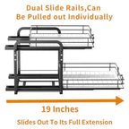 RCHYFEED Spice Rack Organizer for Cabinet, 2 Tier Slide out Spice Organization for Inside Cabinets & Pantry, Heavy Duty Adjustable Metal Spice Racks for Seasoning Organizer (13.5" Wx10.5 Dx9.5 H) - size: 2 Tier-13.5''Wx10.5''Dx9.5''H