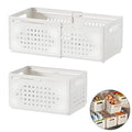 Foldable Storage Bins With Handles, 2 Pack Plastic Expandable Boxes for Organizing, Adjustable from 11-18.9" Drawer Organizers Separators Dividers for Bedroom Kitchen Utensils Tools Closet, Large