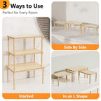 HYPIGO Cabinet Storage Organizer Shelf, Set of 3 Kitchen Cabinet Shelves, Stackable Cabinet Risers, Spice Rack Organizer for Countertop, Under Sink, Bathroom, Pantry Organization with Non-Slip Mat