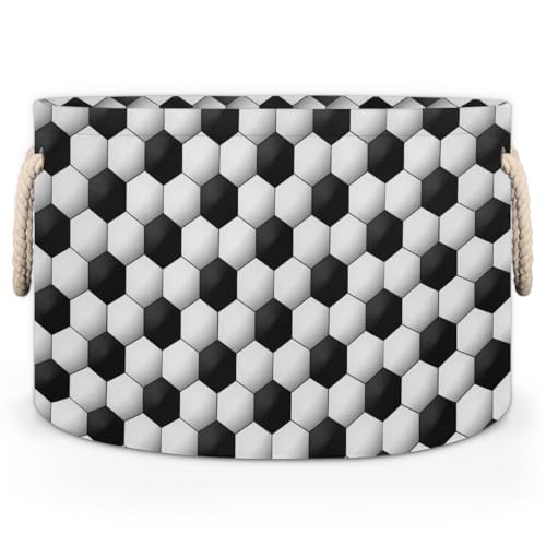 Pardick Large Round Storage Basket Sport Football Collapsible Circle Storage Bin Basket Laundry Hamper With Handle for Kids Boy Girls Toy Bedroom Living Room Nursery Room Decor Storage Organizer - color: A07:sport theme 7