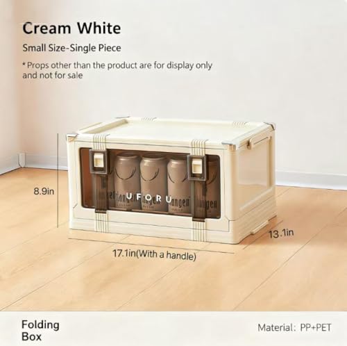 4 Tier Stackable Organiser With Door And Wheels Foldable Storage Box,For Wardrobes,Living Rooms,Bedrooms And Offices(White)