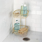 iDesign 2-Tier Bathroom Freestanding Square Shower Caddy Organizer - Gold - color: Gold