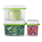 Rubbermaid FreshWorks Produce Saver, Medium and Large Storage Containers, 6 Piece Set - size: 3-Pack Assorted Sizes