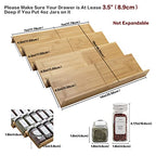 Bamboo Spice Rack Drawer Organizer - 8 Pieces Set- 7" Wide Per Piece - Combine Pieces Into 14" Wide Rack (7" or 14") - size: 14"