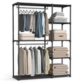 SONGMICS Portable Closet, Freestanding Closet Organizer, Clothes Rack with Shelves, Hanging Rods, Storage Organizer, for Cloakroom, Bedroom, 48.8 x 16.9 x 71.7 Inches, Black URYG026B02 - size: 48.8"L x 16.9"W x 71.7"H