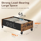 FOUCSSOMEI Under Bed Storage with Wheels, Under Bed Storage Drawers on Wheels, Metal Frame Under Bed Shoe Storage, Space-Saving for Bedroom Closet Organization - size: Bigger Size