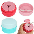 Adorila 2-Pack Silicone Travel Makeup Containers, 0.34oz/10ml TSA Cream Jars, 3-in-1 Modular Skincare Storage Case (Blue, Pink) - color: Blue+Pink