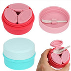 Adorila 2-Pack Silicone Travel Makeup Containers, 0.34oz/10ml TSA Cream Jars, 3-in-1 Modular Skincare Storage Case (Blue, Pink) - color: Blue+Pink