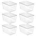 Vtopmart 6 Pack Clear Stackable Storage Bins with Lids, Large Plastic Containers with Handle for Pantry Organizer and Storage,Perfect for Bathroom,Cabinet,Kitchen,Fridge,Closet Organization - size: L( 11"L x 7.5"W x 6"H)