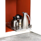 VEVOR 11" Wx21 Dx2.5 H Pull Out Cabinet Organizer, Heavy Duty Slide Out Pantry Shelves, Steel Roll Out Drawers, Sliding Drawer Storage for Home Under Sink, 13.5" Wx22 Dx7 H Install Size for Cabinet - size: 12.6"Wx21"D