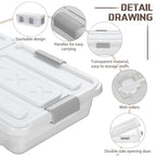 Beeveer 4 Pcs Plastic Under Bed Storage Container with Double Opening Lid Wheel Handle, Transparent Large Capacity Stackable Latching Festival Storage Bin for Closet Bedroom, 31.5x15.8x5.2 In(White) - color: White