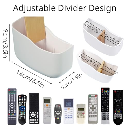 LINFIDITE TV Remote Holder Wall Mount Remote Control Holder for Bed Universal Bedside Wall Remote Holder Caddy Organizer Hole-Free Remote Control Holder (For 2 Or 3 Remote Controls–White–Quantity1 - color: White, size: 1Pack