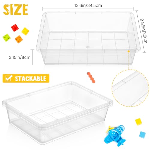Hoteam 10 Pcs Flat Storage Organizer Tray Bin Paper Tray for Classroom Plastic Stackable File Organizer for School Office Teacher Book Organization(Clear,13.78 x 9.84 x 3.15 Inch) - color: Clear, size: 13.78 x 9.84 x 3.15 Inch