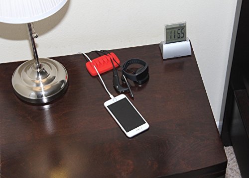 Heaviest Cable Organizer on the Market! Compact and Weighted Desktop Cord Holder and Cable Organizer, Eco-Friendly Silicone, No Bad Smell, Bundled with 4 Reusable Cable Ties! (Red) - color: Red, Standard