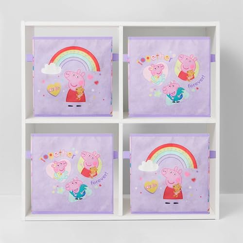 Idea Nuova Storage Cubes for Kids,2 Pack Collapsible Fabric Bins with Handles, Organizer Boxes with Handles for Bedroom,Playroom & Nursery,Peppa Pig - color: Peppa Pig