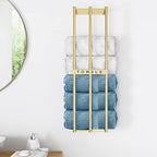 Bathroom Towel Storage, Bethom Wall Towel Rack for Rolled Towels, Bath Towel Holder Wall 30 Inch, Towel Racks Wall Mounted for Small Bathroom, Gold - color: Gold - Standard