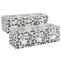 MAX Houser Fabric Storage Bins Cubes Baskets Containers with Dual Plastic Handles for Home Closet Bedroom Drawers Organizers, Flodable,Grey, Set of 6 - color: 21 grey