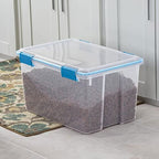 Sterilite 54 Qt Gasket Box, Stackable Storage Bin with Latching Lid and Tight Seal, Plastic Container to Organize Basement, Clear Base and Lid, 1-Pack - size: 54 Quart, style: 1 Pack