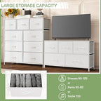 Dresser for Bedroom, 9 Storage Drawers, Anti-Tip Tall Fabric Closet Chests Organizer Tower Furniture with Wooden Top Metal Frame for Clothes, Living Room, Hallway, Entryway