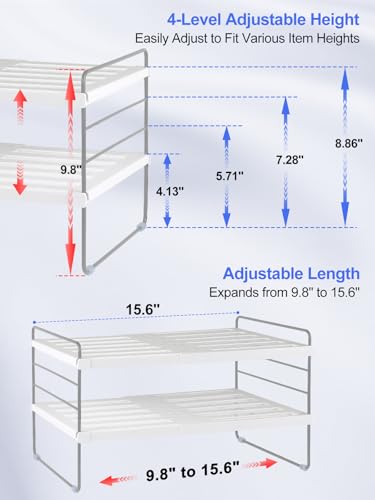 Cirhy Kitchen Wrap Organizer, Expandable Pantry Organizers and Storage, 3-Tier Foil and Plastic Wrap Organizer for Cabinet, Adjustable Shelf for Tin Foil, Ziplock Box, Saran Wrap (9.8-15.6") - style: Foil and Wrap Organizer-1pcs
