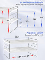 Cirhy Kitchen Wrap Organizer, Expandable Pantry Organizers and Storage, 3-Tier Foil and Plastic Wrap Organizer for Cabinet, Adjustable Shelf for Tin Foil, Ziplock Box, Saran Wrap (9.8-15.6") - style: Foil and Wrap Organizer-1pcs