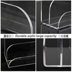 Acrylic Mail Organizer - 2 Section Desk Organizer with File Sorter and Letter Holder