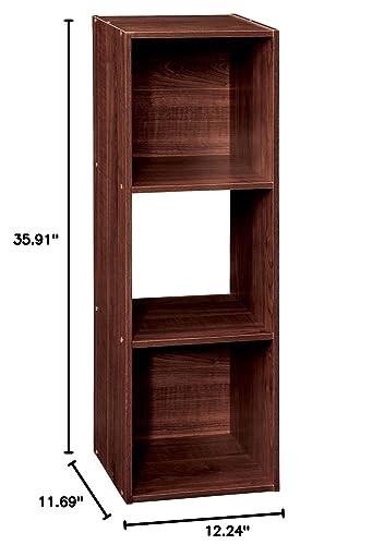 ClosetMaid Cubeicals 3 Cube Storage Shelf Organizer Bookshelf - Vertical/Horizontal, Easy Assembly - Dark Cherry Finish - color: Dark Cherry, size: 3-Cube