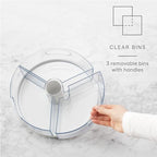 YouCopia Crazy Susan Lazy Susan Organizer, 3 BPA-Free Removable Clear Bins with Handles, Rotating Storage Turntable for Kitchen Cabinet, Pantry and Bathroom Organization - size: 3 Bins