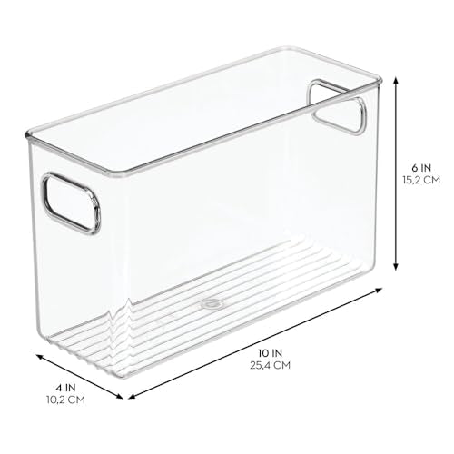 iDesign Pantry Storage Bins with Handles - Organizer Bins for Cabinets or Fridge - Set of 4 - Clear - style: Pack of 4