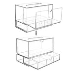 MyGift Modern Clear Acrylic Facial Tissue Dispenser Holder with Pull-Out Drawer for Makeup Cosmetics and Accessories, Vanity Countertop Bathroom Supplies Caddy - color: Clear