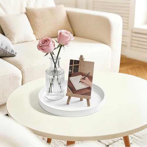 2 Pack 8" Bathroom and Vanity Tray, ABS Bathroom Counter Organizer, Coffee Table Decor for Perfume, Candles, Keys &More. Kitchen Countertop Organizer, Decorative Tray Soap Holder, White - color: White, size: 8" - 2Pcs