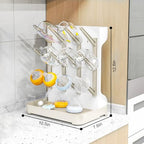GoMaihe Baby Bottle Drying Rack: Space Saving Vertical Bottle Dryer Holder - Baby Accessories Storage Stand Organize Brushes Pacifiers on Countertop - BPA-Free - Beige - color: Beige