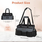 JKAOO Large Wearable Cleaning Caddy Bags,Cleaning Supplies Storage Bag with Handles and Adjustable Shoulder Strap and Removable Waist Straps,Waterproof Cleaning Bags for Home,Car,Office (Gray) - color: Gray