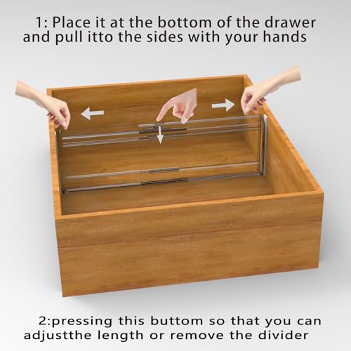 3 Pack Adjustable Drawer Dividers for Clothes,6" High Expandable From 12-20" Clear Drawer Organizers, PC Plastic Separators for Dresser/Bedroom/Bathroom/Kitchen/Office Storage - size: 3 PCS-6IN-T1-Clear