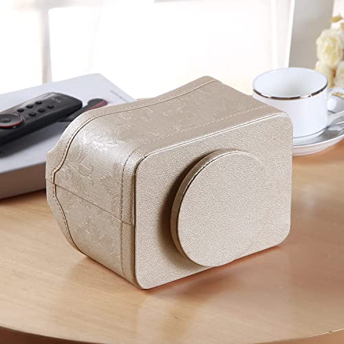 PUSU Leather 360°Rotatable Remote Control Holder,Nightstand TV Remote Caddy,Office Supplies Desktop Organizer,Spinning Storage Box for Pen,Mail,Phone,DVD, Blu-Ray, Media Player, Heater Controllers - color: 1 A Embroidery Flower