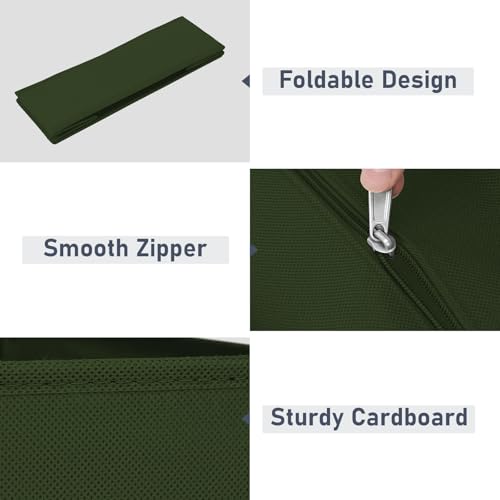 DIMJ Drawer Organizer Clothes - 20 Pack Closet Drawer Organizer Bins for Baby Clothes Storage, Fabric Dresser Organizer for Nursery Bedroom, Foldable Small Drawer Dividers for Underwear Socks - color: Green, size: 20 Pack