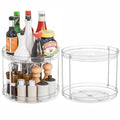 2 Pack 2 Tier Lazy Susan Spice Rack for Cabinet,Countertop and Pantry,9.5"W Small Rotating Turntable Organizer for Condiment,Pill Bottle,Vitamin,Medicine Cabinet Organizers and Kitchen Spice Organizer - size: 9.5"W-2Tier-2 Pack