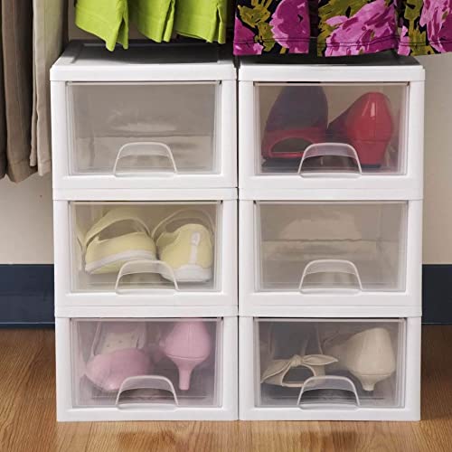 Sterilite 24-Pack 6 Quart Stacking Drawer, Clear Storage Closet Organizer, White Frame - Stackable Modular Plastic Drawers for Clothes, Accessories, Craft Supplies, Shoes or Linens - size: 6 Quart, style: 24 Pack